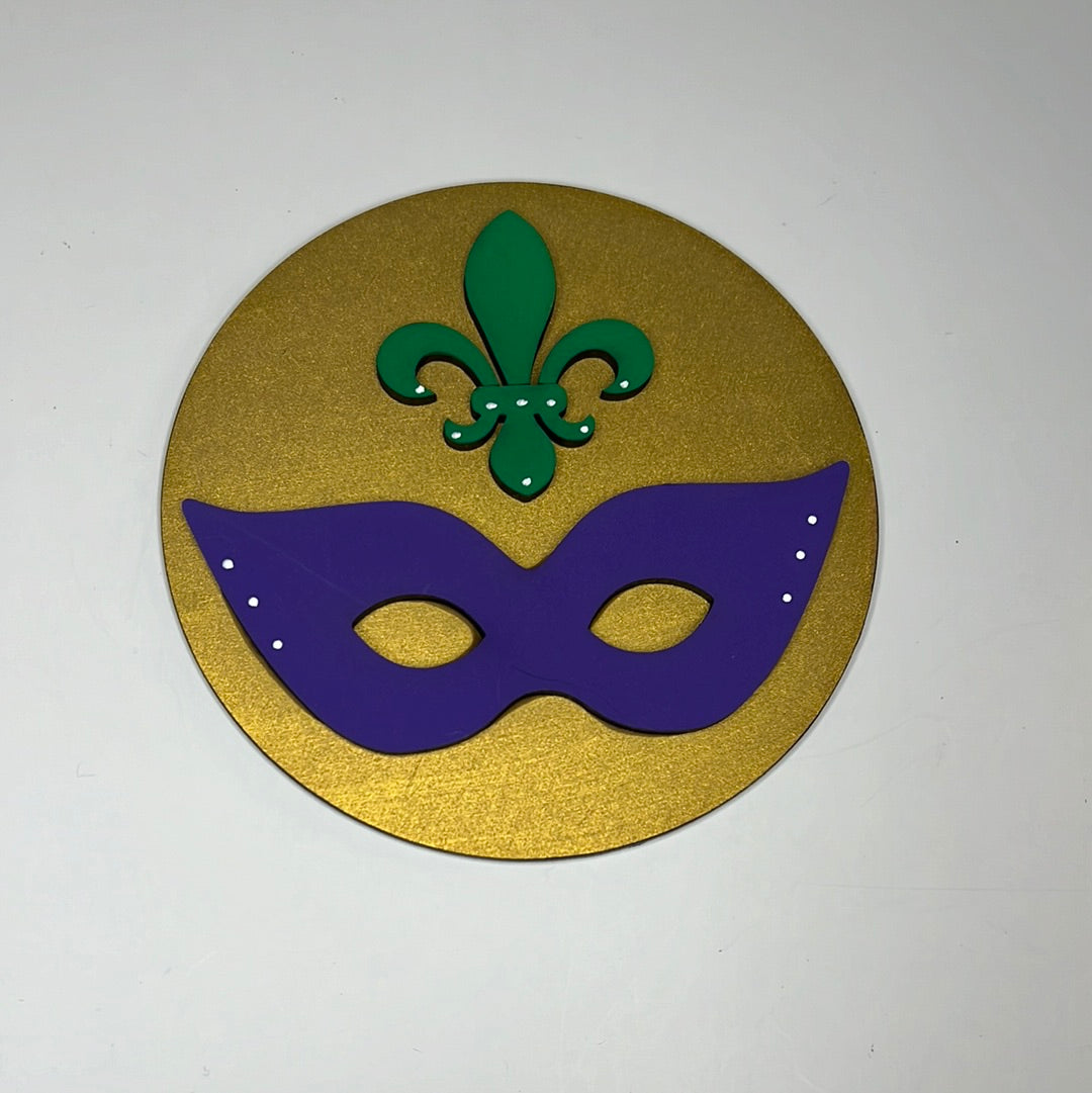 Mardi Gras, Mask/Fleur Des Lis 4.25 Circles