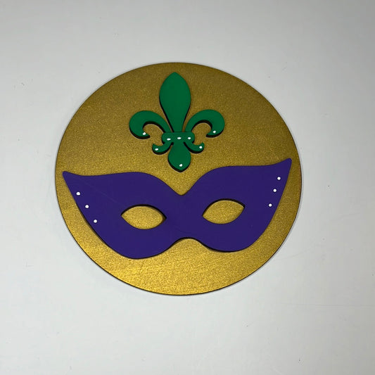 Mardi Gras, Mask/Fleur Des Lis 4.25 Circles