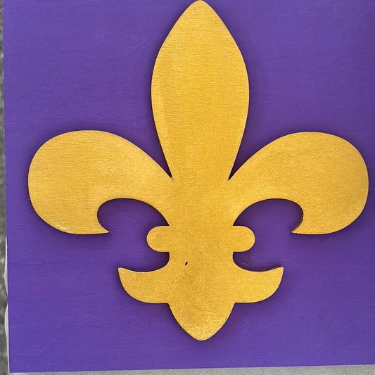 Fleur Des Lis Purple & Gold Ladder Tile