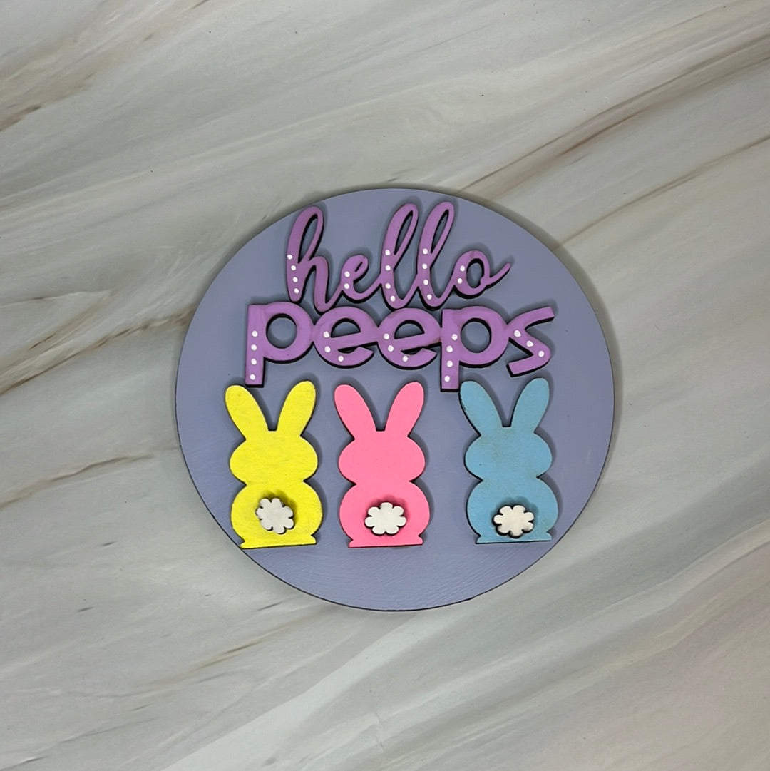 Easter, Hello Peeps 4.25 Circles