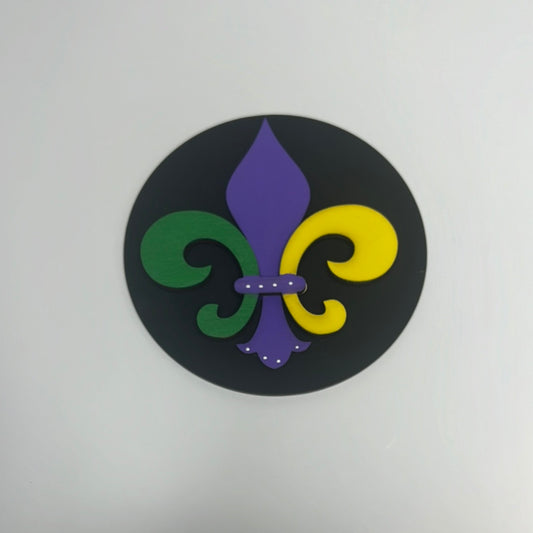 Mardi Gras, Fleur Des Lis 4.25 Circles