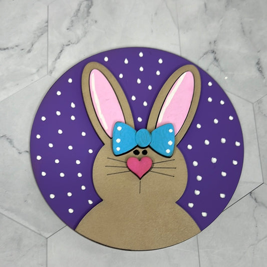 Easter, Rabbit with Blue Bow 4.25 Circles